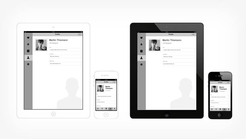Kostenlose Vorlage für iOS-Prototypen